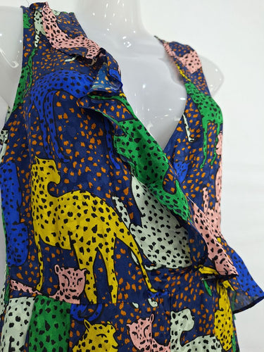 Gorman Groovy Cheetah Silk Jumpsuit Size 6 by SwapUp-Online Second Hand Store-Online Thrift Store