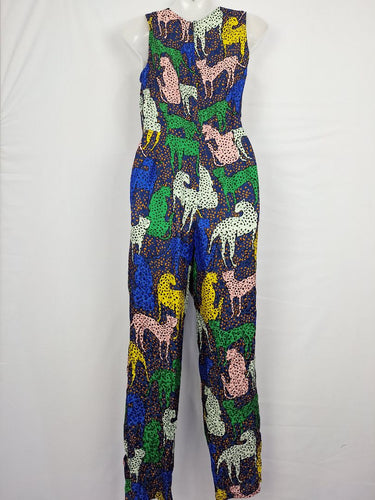 Gorman Groovy Cheetah Silk Jumpsuit Size 6 by SwapUp-Online Second Hand Store-Online Thrift Store