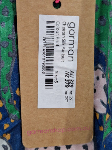 Gorman Groovy Cheetah Silk Jumpsuit Size 6 by SwapUp-Online Second Hand Store-Online Thrift Store