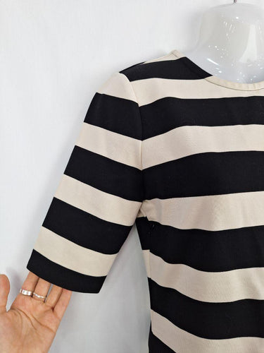 Witchery Striped Fine Jersey Fitted Midi Dress Size 10 by SwapUp-Online Second Hand Store-Online Thrift Store