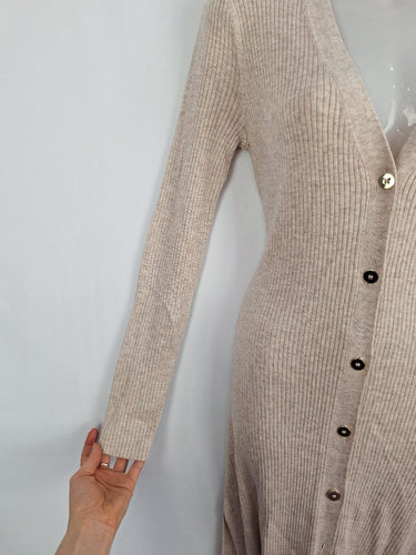 Witchery Stone Longline Rib Lounge Cardigan Size XS by SwapUp-Online Second Hand Store-Online Thrift Store