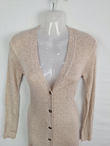 Witchery Stone Longline Rib Lounge Cardigan Size XS by SwapUp-Online Second Hand Store-Online Thrift Store