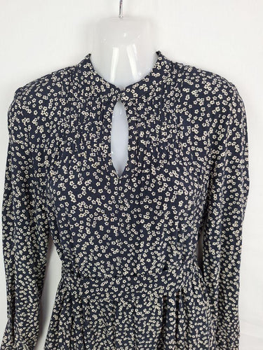 Witchery Pleated Navy Floral Midi Dress Size 8 by SwapUp-Online Second Hand Store-Online Thrift Store