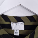 Witchery Olive Diagonal Stripe Blouse Size 8 by SwapUp-Online Second Hand Store-Online Thrift Store
