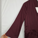 Witchery Bordeaux Shiny Waist Tie Blouse Size 8 by SwapUp-Online Second Hand Store-Online Thrift Store