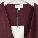 Witchery Bordeaux Shiny Waist Tie Blouse Size 8 by SwapUp-Online Second Hand Store-Online Thrift Store