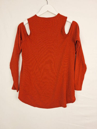Witchery Terracotta Cold Shoulder Top Size S by SwapUp-Online Second Hand Store-Online Thrift Store