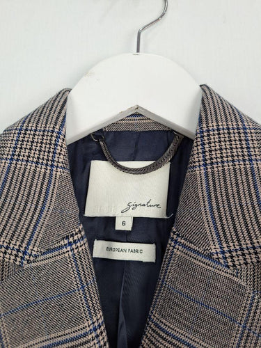 Sportscraft Preppy Checked Double Breasted Blazer Size 6 by SwapUp-Online Second Hand Store-Online Thrift Store