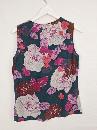 David Lawrence Smokey Blue Frilled Silk Top Size 10 by SwapUp-Online Second Hand Store-Online Thrift Store