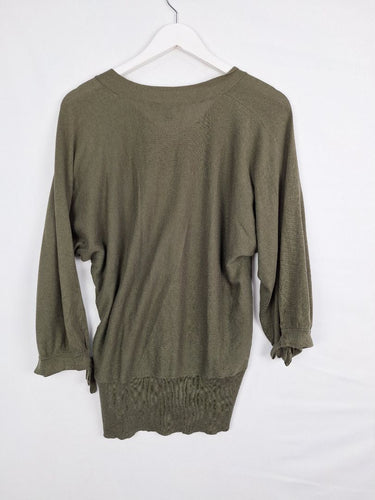 DKNY Khaki Bat Sleeve Comfy Jumper Size M by SwapUp-Online Second Hand Store-Online Thrift Store