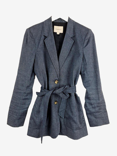 Trenery Mid Blue Flecked Belted Blazer Size 10 by SwapUp-Online Second Hand Store-Online Thrift Store