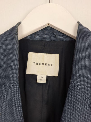 Trenery Mid Blue Flecked Belted Blazer Size 10 by SwapUp-Online Second Hand Store-Online Thrift Store