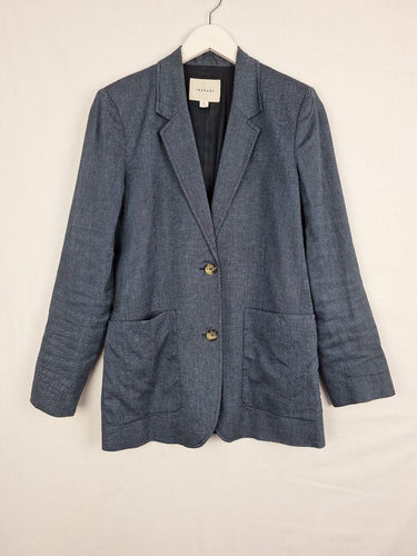 Trenery Mid Blue Flecked Belted Blazer Size 10 by SwapUp-Online Second Hand Store-Online Thrift Store
