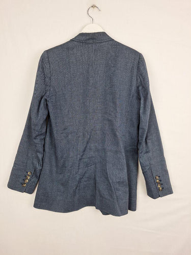 Trenery Mid Blue Flecked Belted Blazer Size 10 by SwapUp-Online Second Hand Store-Online Thrift Store