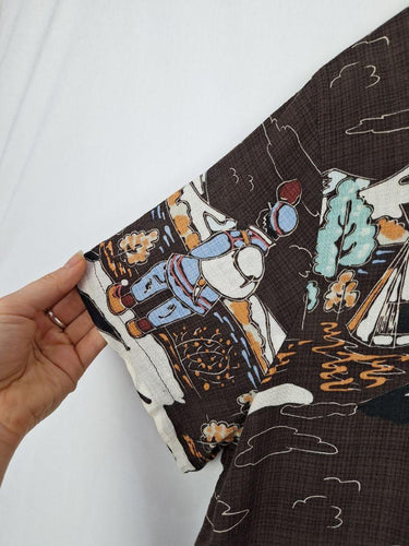 Olga De Polga Chocolate Illustrated Hiker Top Size M by SwapUp-Online Second Hand Store-Online Thrift Store