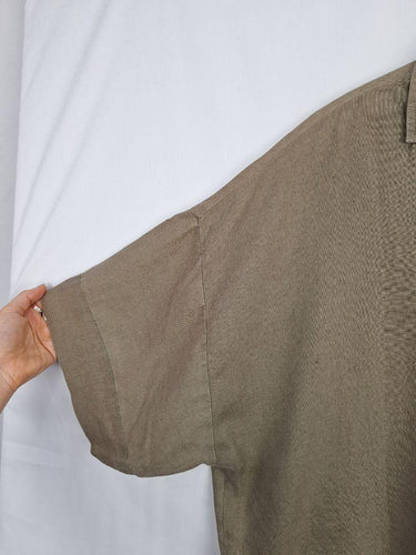Nude Lucy Oversized Khaki Boxy Linen Shirt Size S by SwapUp-Online Second Hand Store-Online Thrift Store