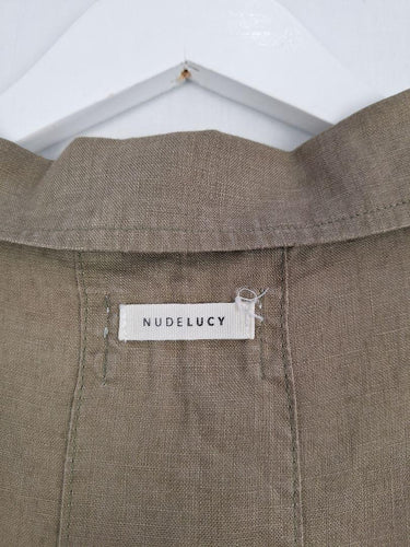 Nude Lucy Oversized Khaki Boxy Linen Shirt Size S by SwapUp-Online Second Hand Store-Online Thrift Store