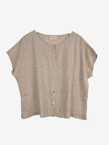 Naturals Linen Button Up Effortless Top Size M by SwapUp-Online Second Hand Store-Online Thrift Store