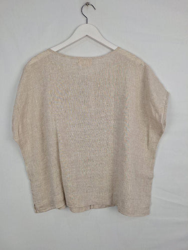 Naturals Linen Button Up Effortless Top Size M by SwapUp-Online Second Hand Store-Online Thrift Store