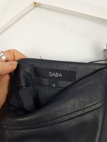Saba Paneled A-Line Faux Leather Midi Skirt Size 12 by SwapUp-Online Second Hand Store-Online Thrift Store