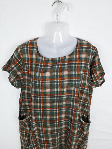 Olga De Polga Autumn Checked Shift Midi Dress Size M by SwapUp-Online Second Hand Store-Online Thrift Store