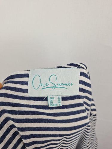One Summer Navy Striped Nautical Midi Dress Size 12 by SwapUp-Online Second Hand Store-Online Thrift Store