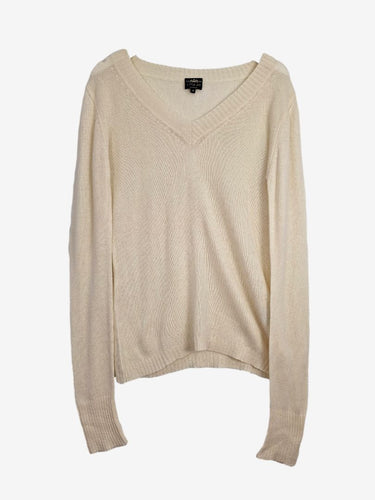 Little Joe Woman Cream Soft Comfortable Knit Jumper Size M by SwapUp-Online Second Hand Store-Online Thrift Store