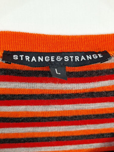 Strange & Strange Merino Wool Striped Winter Essential Top Size L by SwapUp-Online Second Hand Store-Online Thrift Store