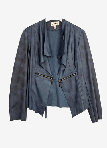 Joseph Ribkoff Faux Leather Waterfall Jacket Size 14 by SwapUp-Online Second Hand Store-Online Thrift Store