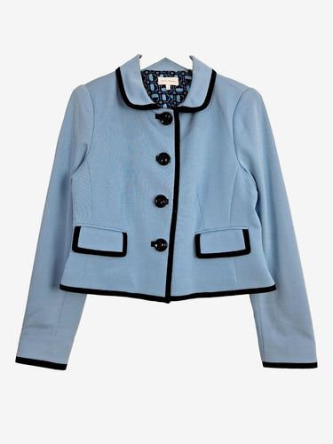 anna thomas Smart Pale Blue Trimmed Jacket Size 14 by SwapUp-Online Second Hand Store-Online Thrift Store