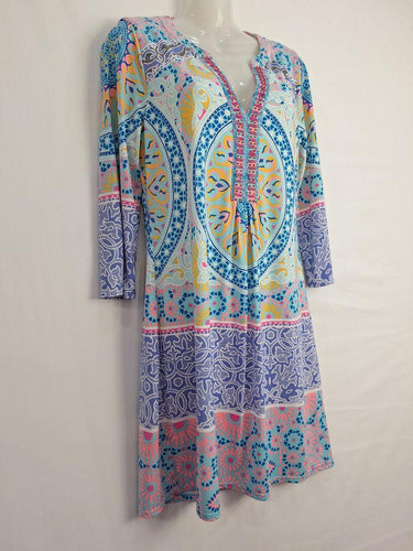 Hale Bob Pastel Beaded Resort Mini Dress Size M by SwapUp-Online Second Hand Store-Online Thrift Store