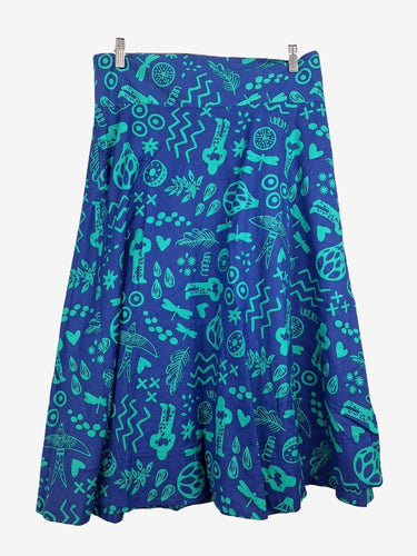Keshet Vibrant Parade Blue Wrapped Midi Skirt Size XL by SwapUp-Online Second Hand Store-Online Thrift Store