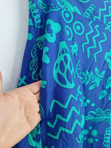 Keshet Vibrant Parade Blue Wrapped Midi Skirt Size XL by SwapUp-Online Second Hand Store-Online Thrift Store