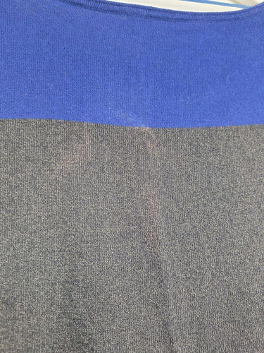 Blue Illusion Linen Blend Midi Sleeve Top Size L by SwapUp-Online Second Hand Store-Online Thrift Store