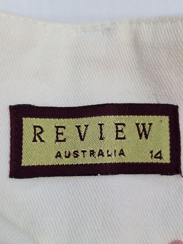 Review Cotton Staple White Mini Skirt Size 14 by SwapUp-Online Second Hand Store-Online Thrift Store