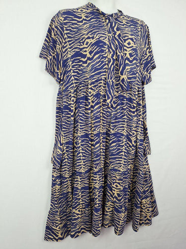 Exotica Tiger Print Bow Tie Neck Dress Size XXL by SwapUp-Online Second Hand Store-Online Thrift Store