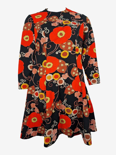 Le Monde Modes Vintage Groovy Flower Pattern Midi Dress Size 16 by SwapUp-Online Second Hand Store-Online Thrift Store