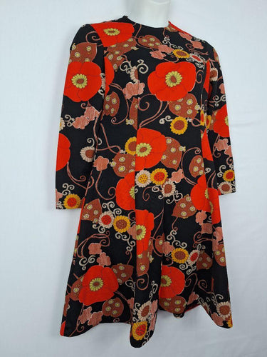 Le Monde Modes Vintage Groovy Flower Pattern Midi Dress Size 16 by SwapUp-Online Second Hand Store-Online Thrift Store