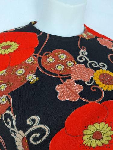 Le Monde Modes Vintage Groovy Flower Pattern Midi Dress Size 16 by SwapUp-Online Second Hand Store-Online Thrift Store