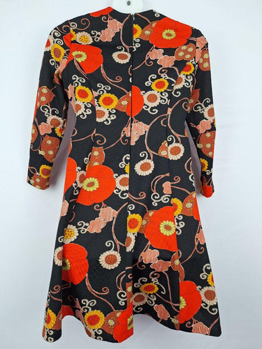 Le Monde Modes Vintage Groovy Flower Pattern Midi Dress Size 16 by SwapUp-Online Second Hand Store-Online Thrift Store
