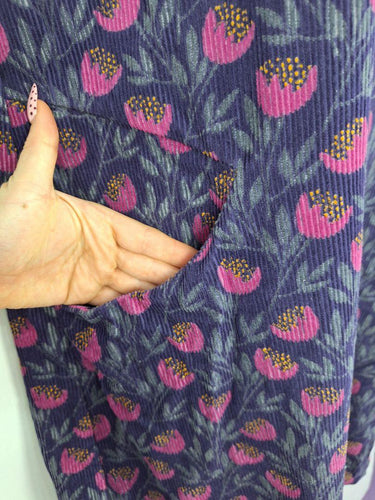 Karma East Corduroy Feel Indigo Flower Dress Size XXL by SwapUp-Online Second Hand Store-Online Thrift Store