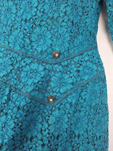 Artline Fractional Elegant Lace Teal Midi Dress Size M by SwapUp-Online Second Hand Store-Online Thrift Store