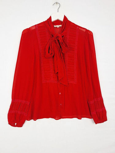 Fleur Wood Sheer Silk Scarlett Top Size S by SwapUp-Online Second Hand Store-Online Thrift Store