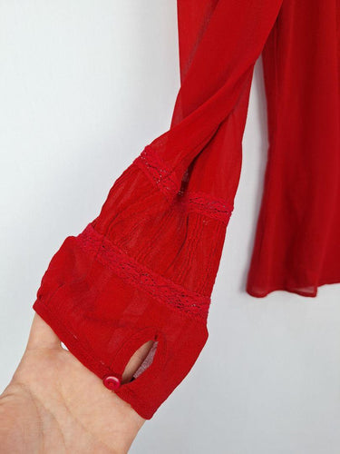 Fleur Wood Sheer Silk Scarlett Top Size S by SwapUp-Online Second Hand Store-Online Thrift Store