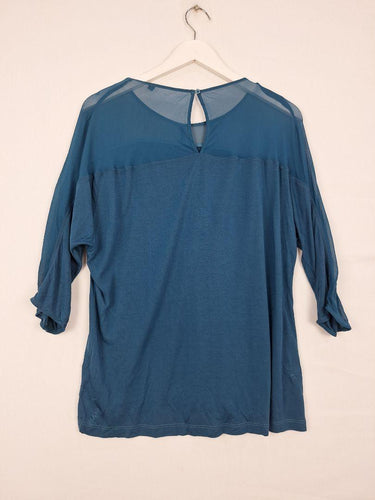 David Lawrence Relaxed Teal 3/4 Length Sleeve Top Size L by SwapUp-Online Second Hand Store-Online Thrift Store