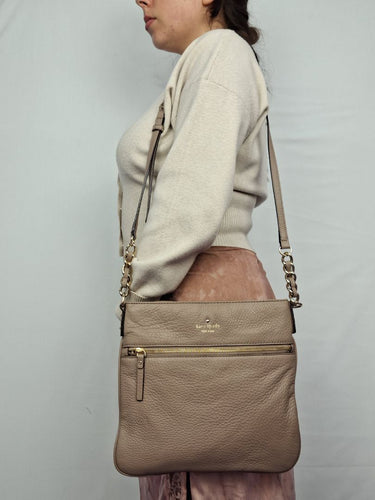 Kate Spade Taupe Flat Shoulder Bag by SwapUp-Online Second Hand Store-Online Thrift Store