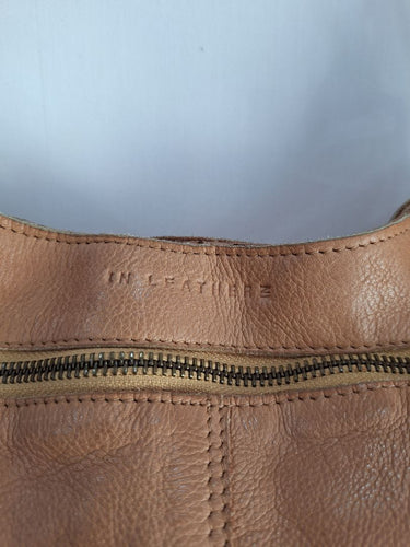 In Leather Dainty Tan Flower Bag by SwapUp-Online Second Hand Store-Online Thrift Store