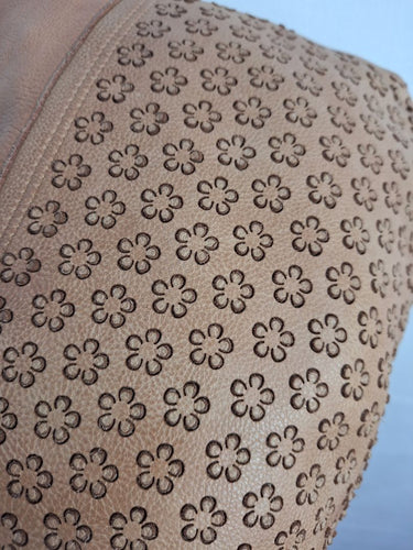 In Leather Dainty Tan Flower Bag by SwapUp-Online Second Hand Store-Online Thrift Store