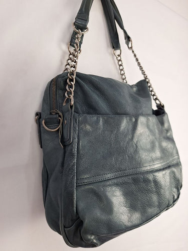 Nat and Nil Teal With Silver Hardware Slouch Bag Size by SwapUp-Online Second Hand Store-Online Thrift Store
