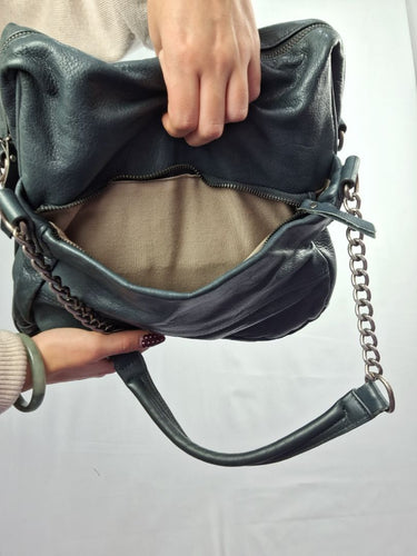 Nat and Nil Teal With Silver Hardware Slouch Bag Size by SwapUp-Online Second Hand Store-Online Thrift Store